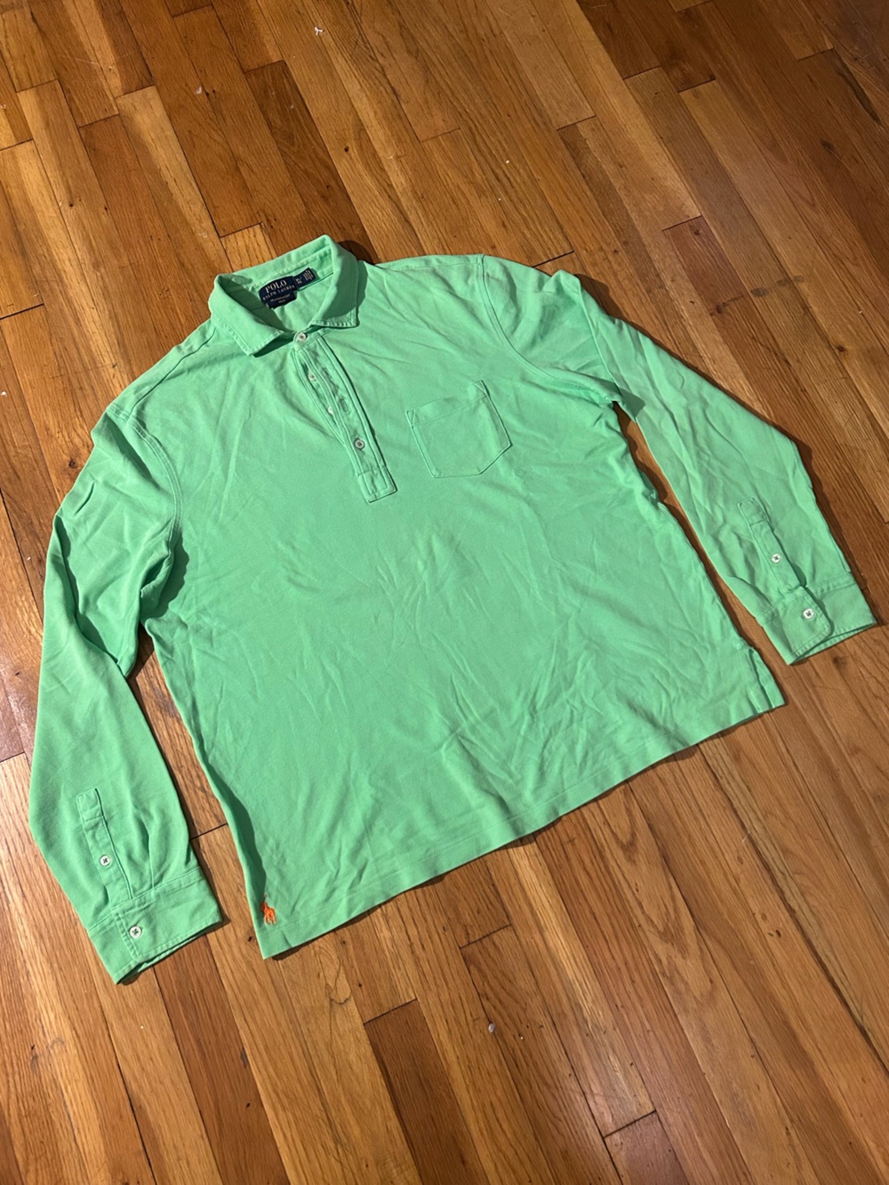 Ralph Lauren Lime Green Long-Sleeve Polo Shirt